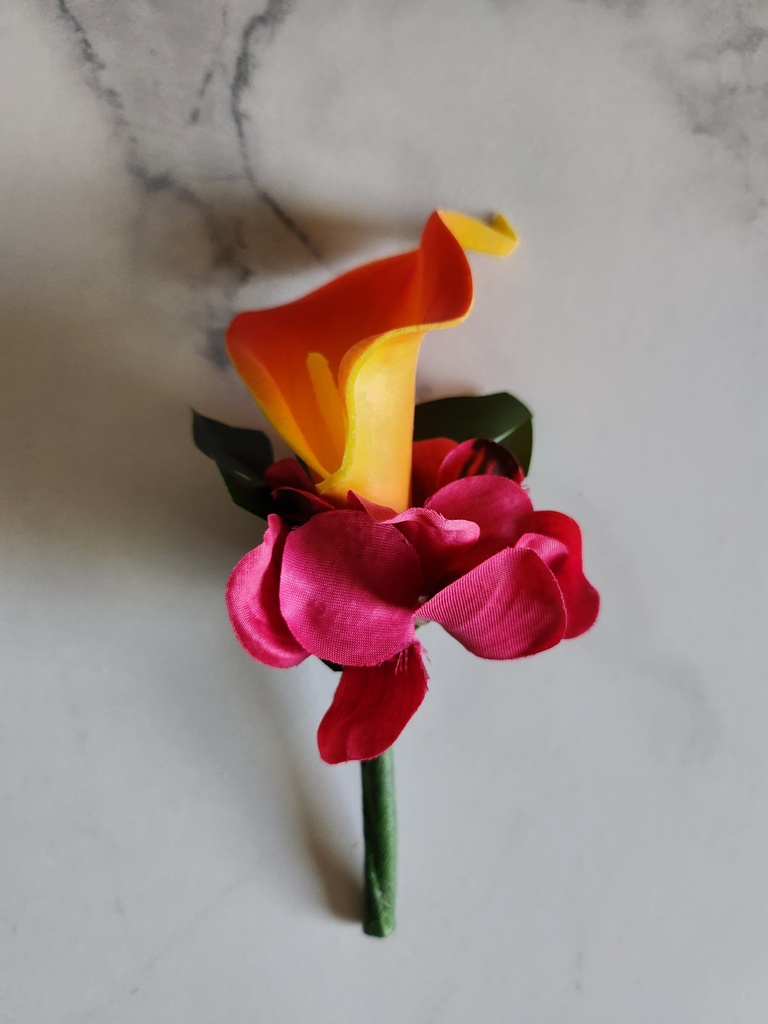 Boutonnière artificielle réaliste tropical