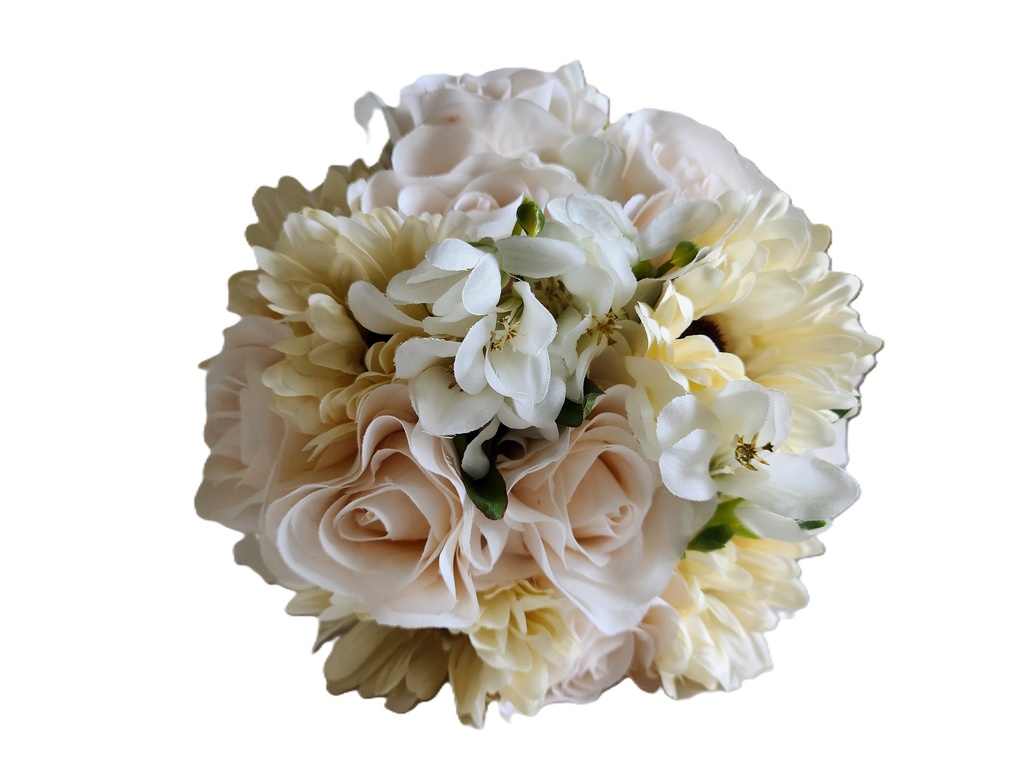 Bouquet artificiel freesia, rose et gerbera