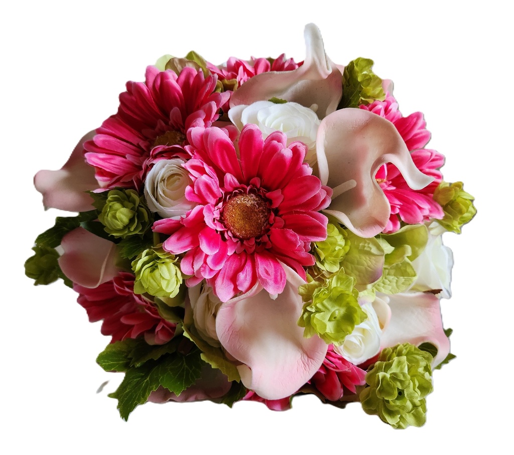 Bouquet artificiel gerberas, callas, roses