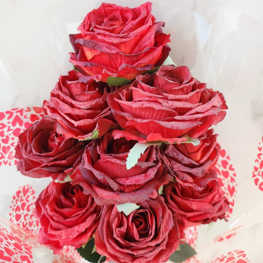 Rose effet "séchées"  (9 pièces)