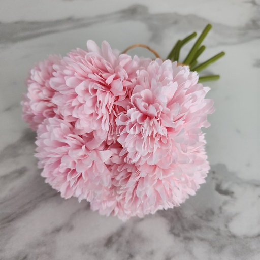 Petit bouquet pompon rose 7 tiges